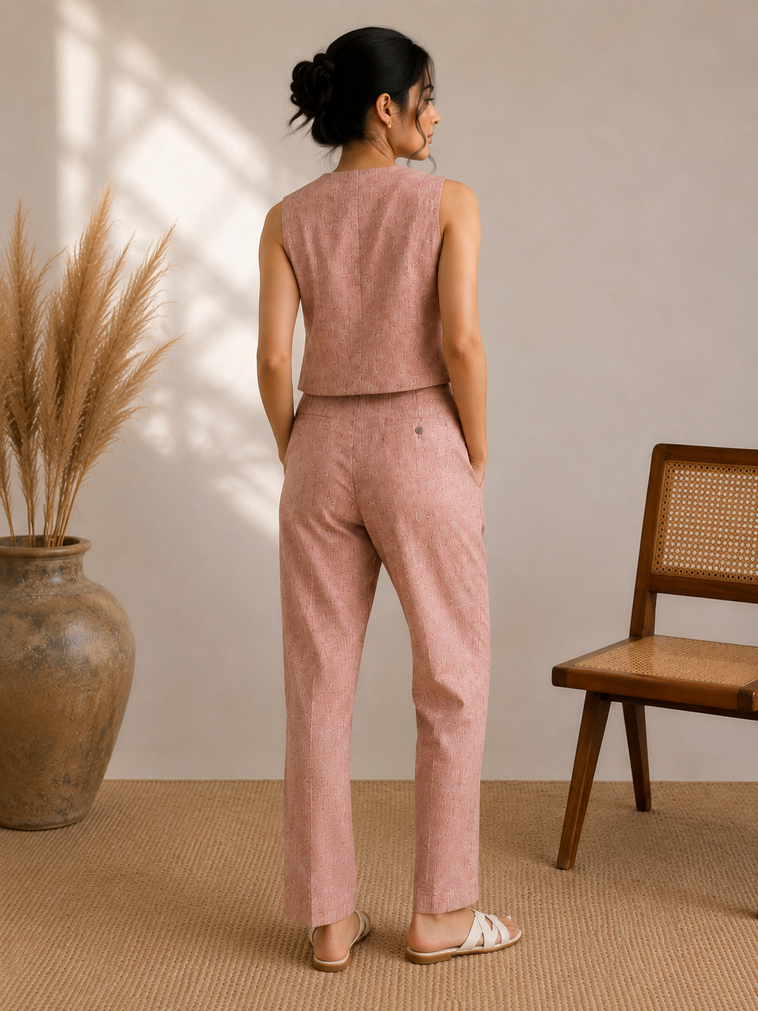 Rosewood linen co-ord back view